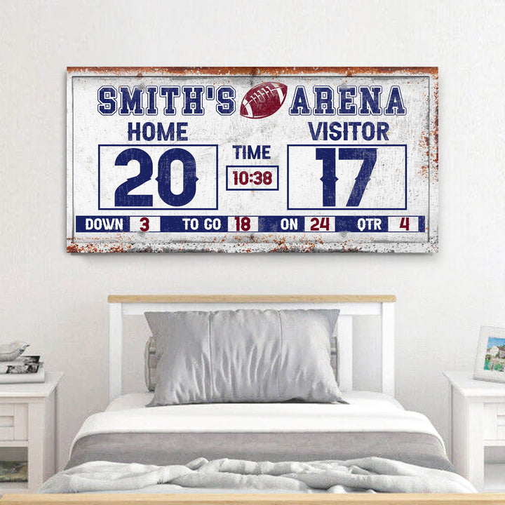 Personalized Football Scoreboard Sign