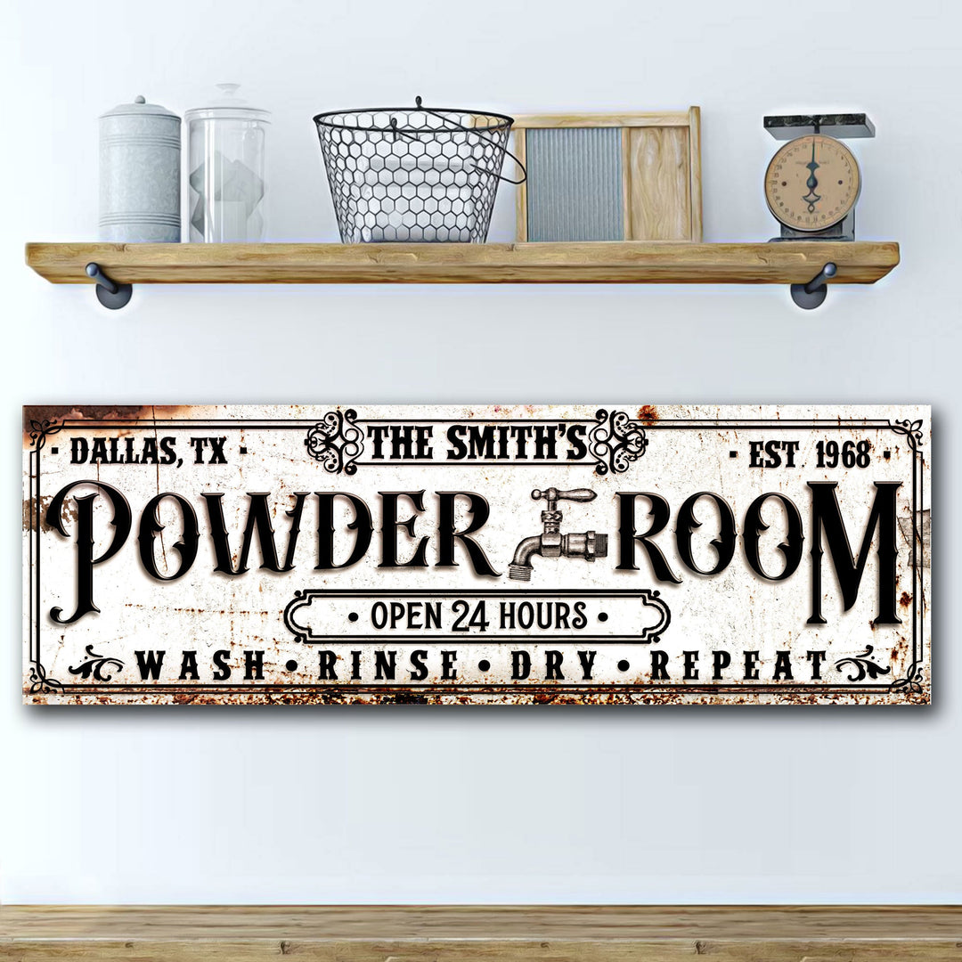 Personalized Powder Room Sign II