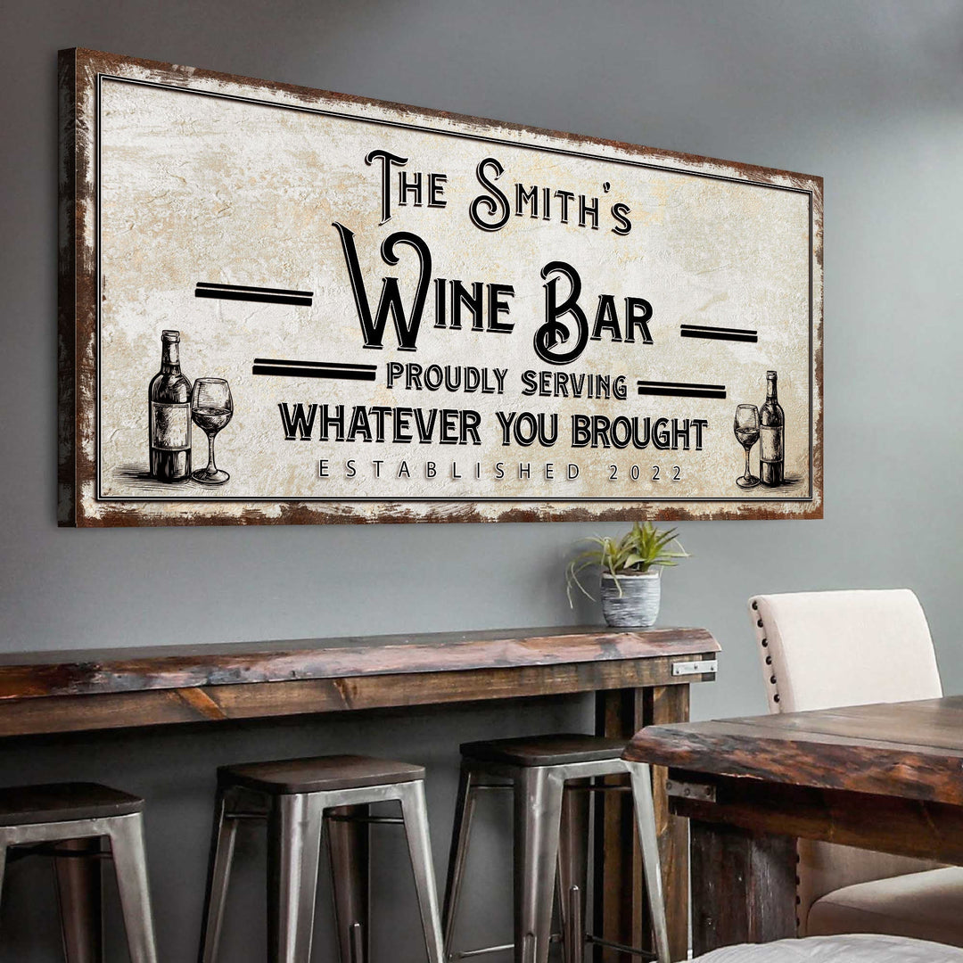 Personalized Wine Bar Sign II