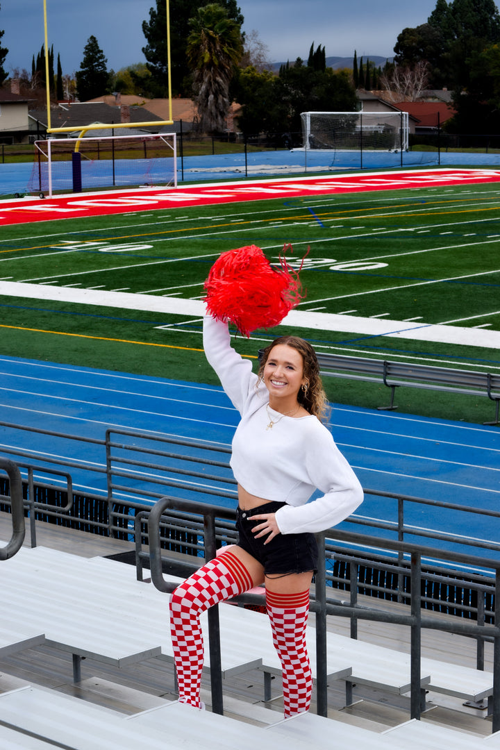 Game Day! - Red & White Thigh-Highs