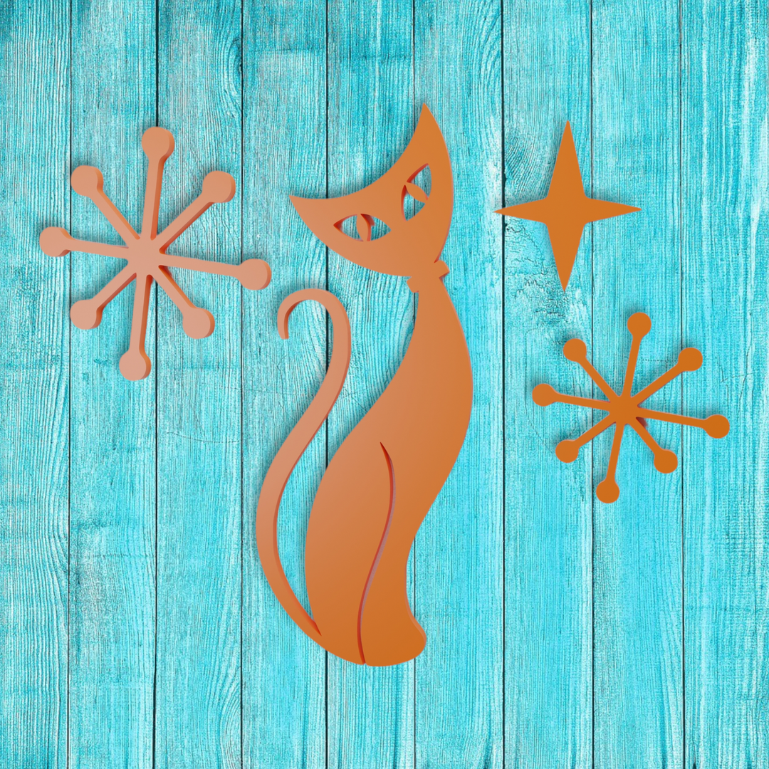 Atomic Cat Starbursts Midcentury Wall Decor