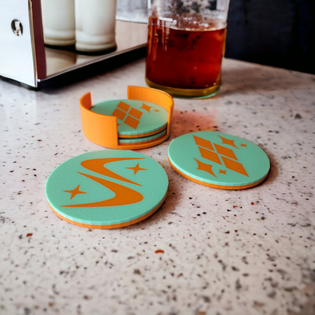 Midcentury Diamonds & Boomerang Coaster Set