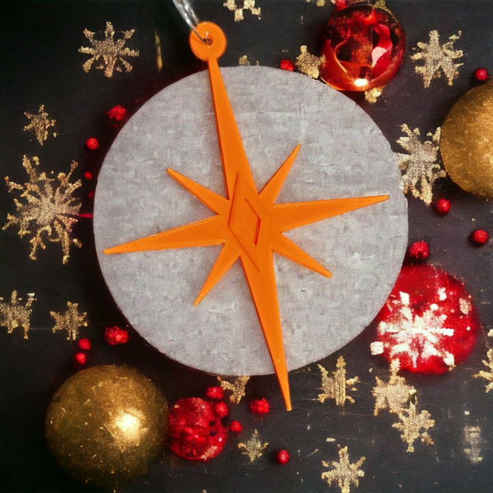 Midcentury Modern Starbursts Ornaments (4 Pack)