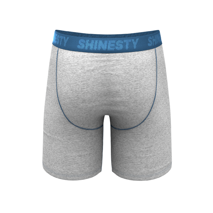 The Physical Education | Heather Grey and Blue Long Leg Ball Hammock® Pouch Underwear With Fly