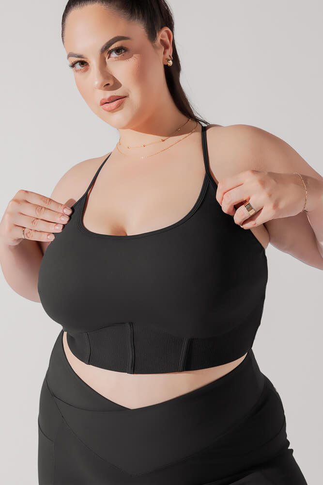 Plié Corset Crop Bralette - Black