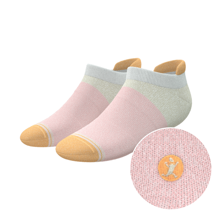 The Pinky Toes | Tri Color Block Heel Hammock™ Ankle Socks