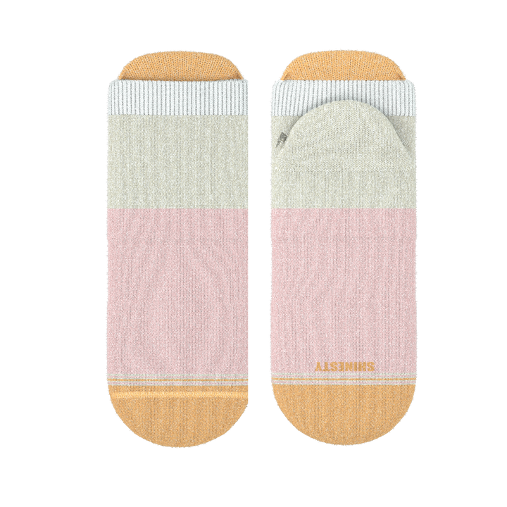 The Pinky Toes | Tri Color Block Heel Hammock™ Ankle Socks