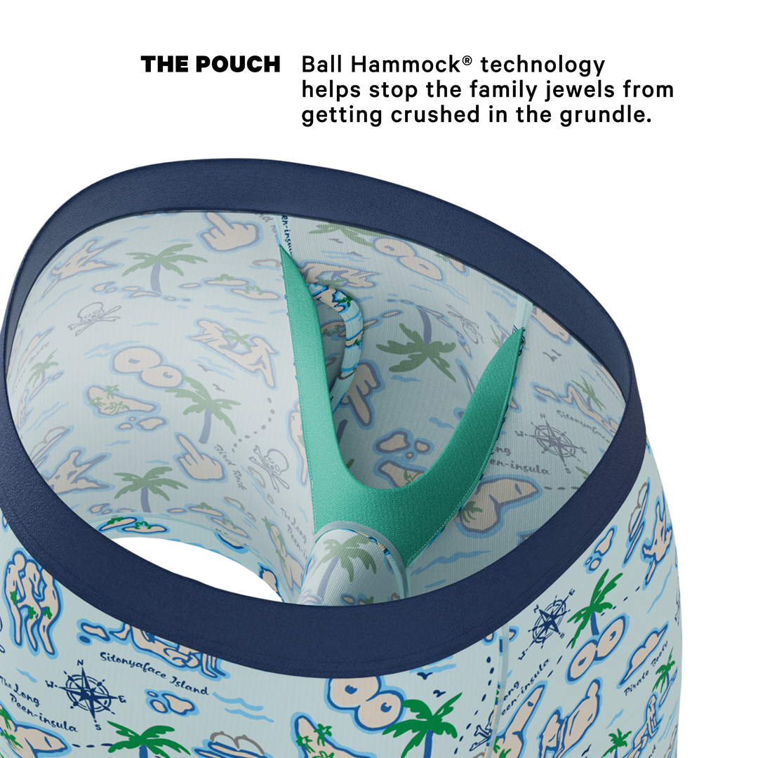 The Pirate's Booty | Naughty Map Ball Hammock® Pouch Underwear With Fly