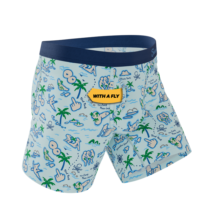 The Pirate's Booty | Naughty Map Ball Hammock® Pouch Underwear With Fly