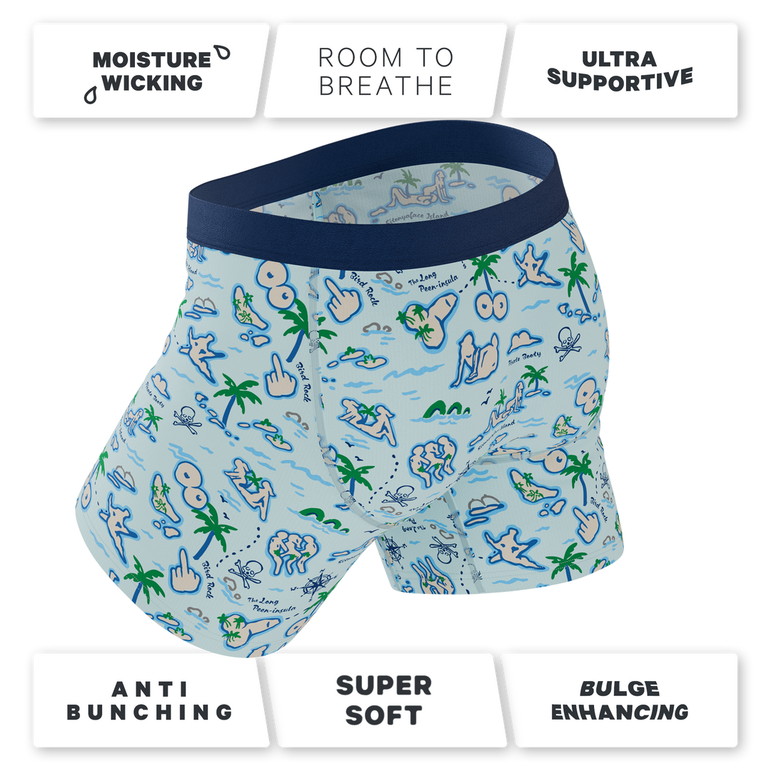 The Pirate's Booty | Naughty Map Ball Hammock® Pouch Underwear With Fly