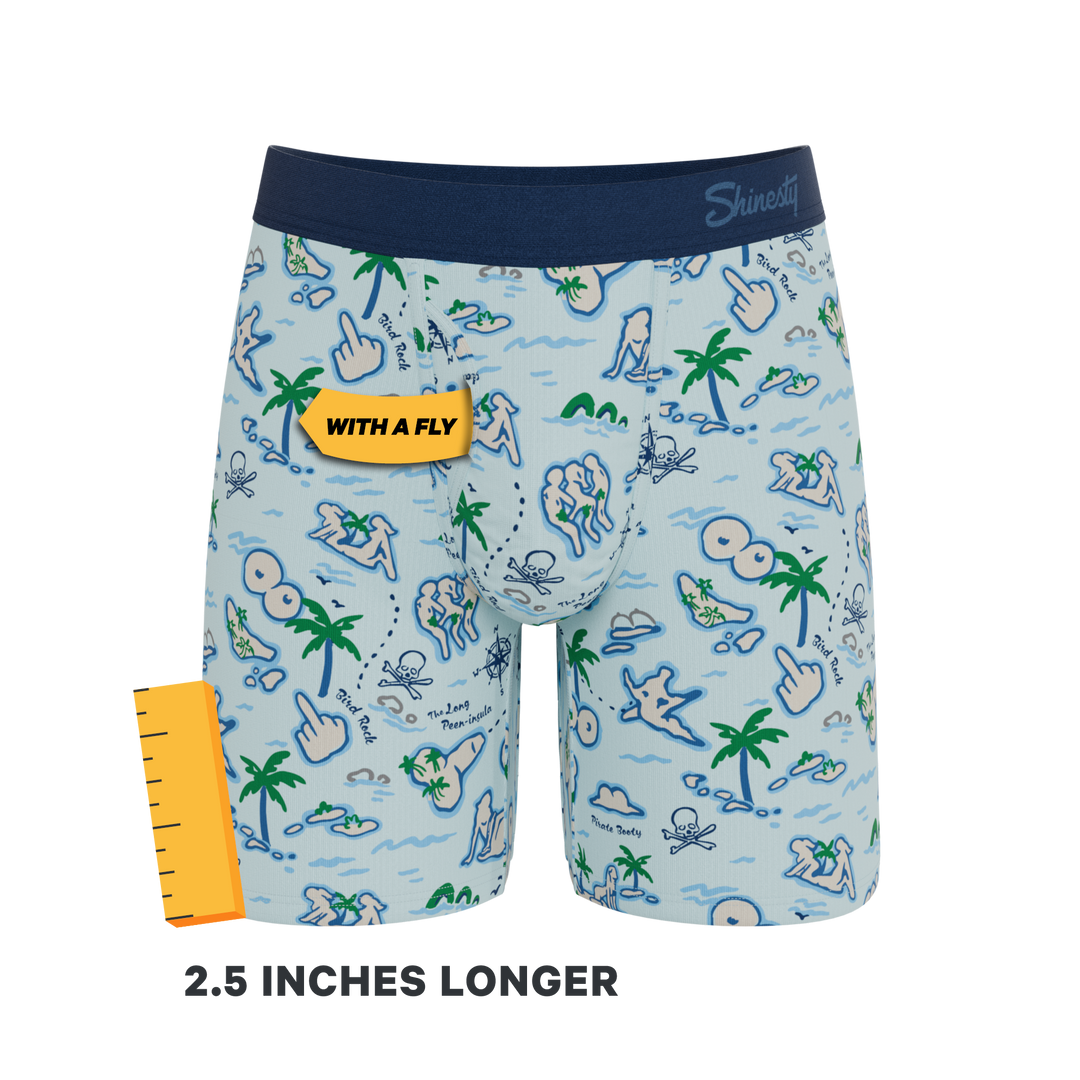 The Pirate's Booty | Naughty Map Long Leg Ball Hammock® Pouch Underwear With Fly