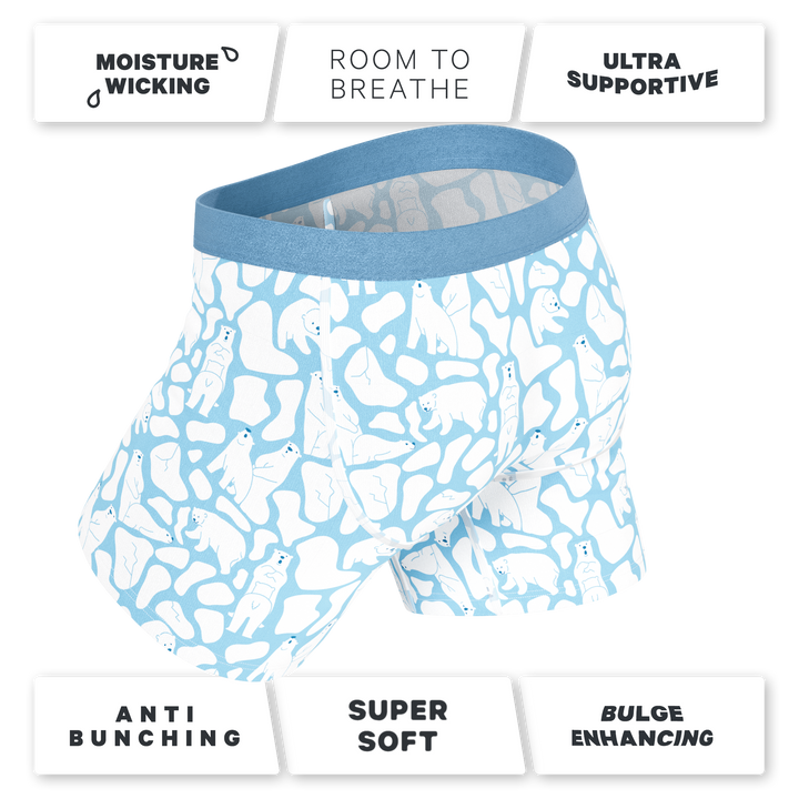 The Polar Polka | Polar Bear Scene Ball Hammock® Pouch Underwear With Fly