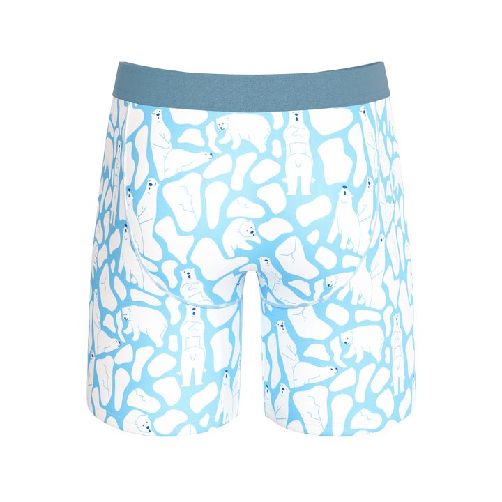 The Polar Polka | Polar Bear Scene Long Leg Ball Hammock® Pouch Underwear With Fly