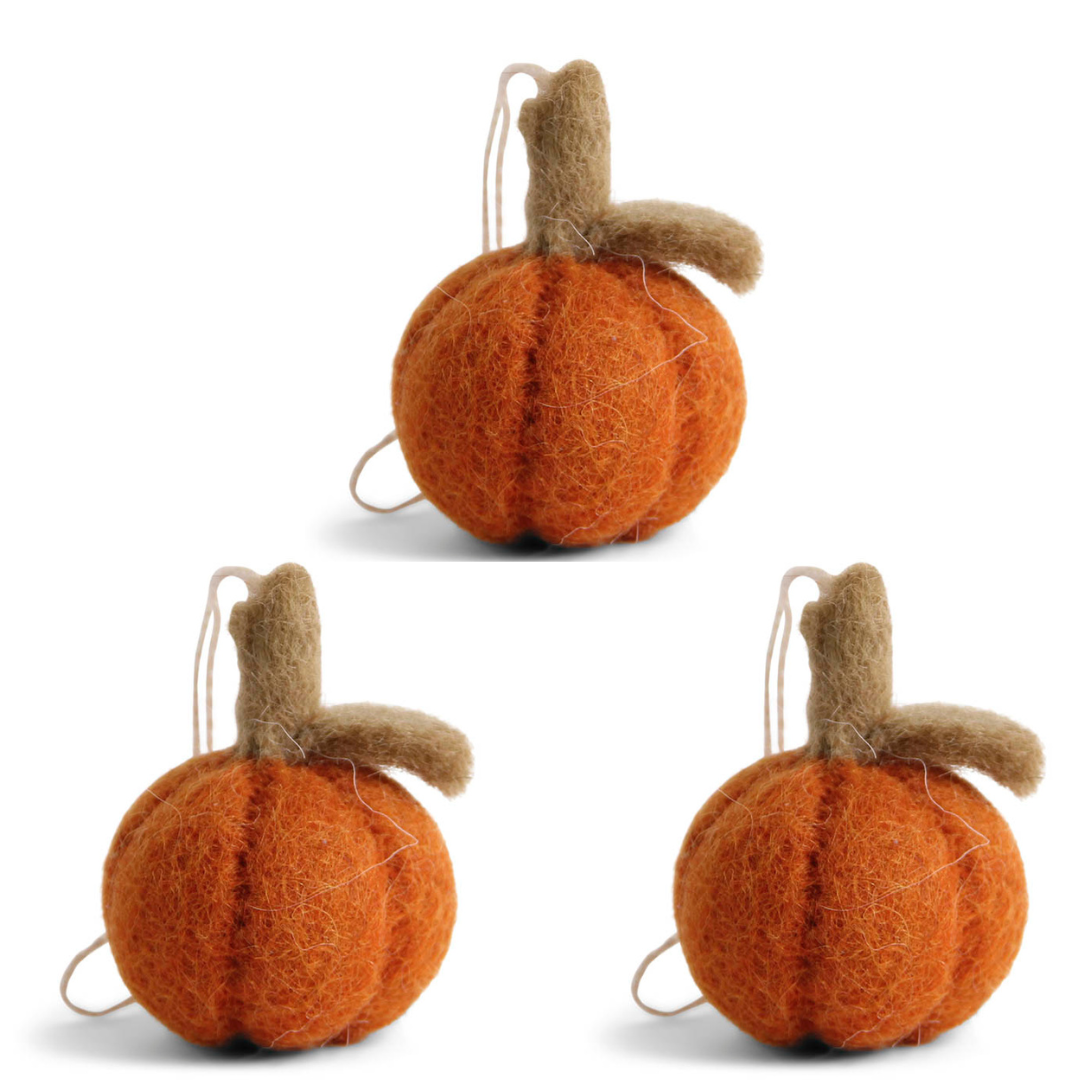 Fall Hanging Decoration - Pumpkins (Orange set of 3)