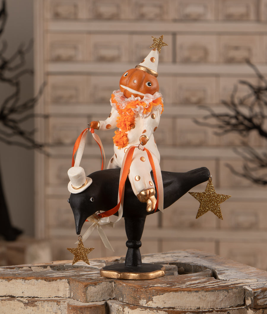 Pumpkinhead on Crow by Bethany Lowe Designs, halloween decor