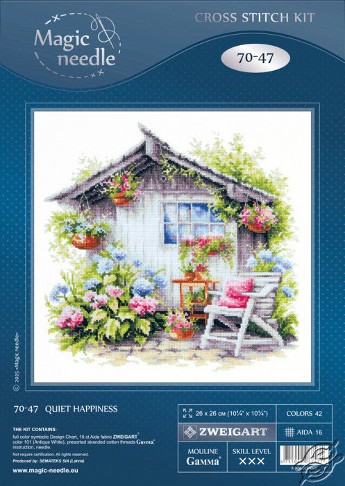 Quiet Happiness Counted Cross Stitch Kit by Magic Needle 70-47