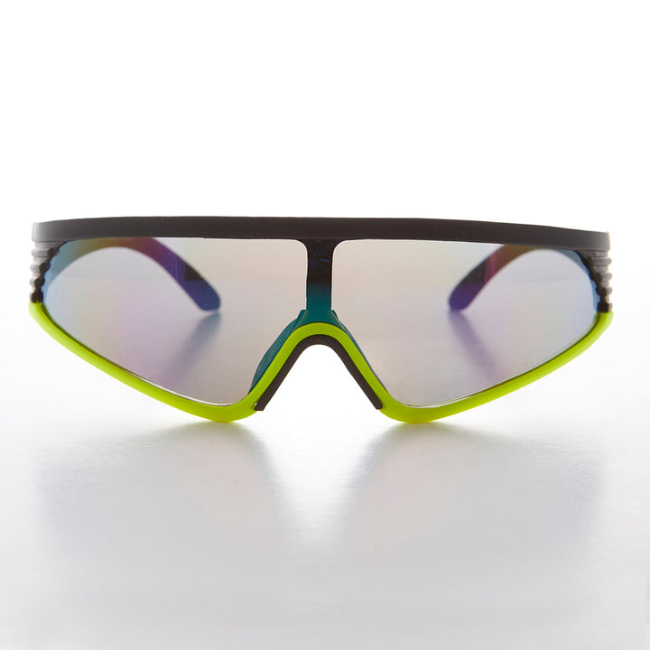 Mirror Lens Sports Wrap Vintage Sunglass - Rider