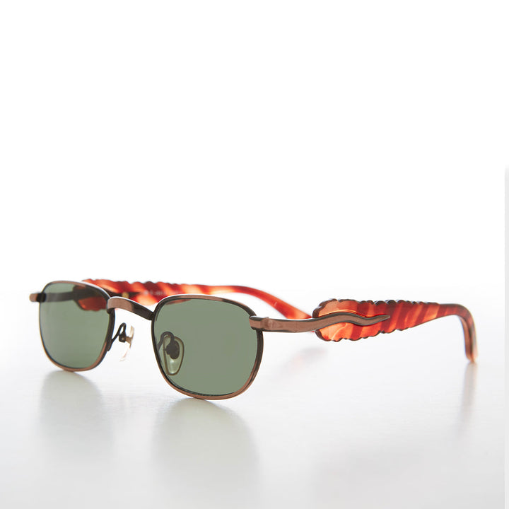 90s Unique Rectangular Vintage Sunglasses - Rusty