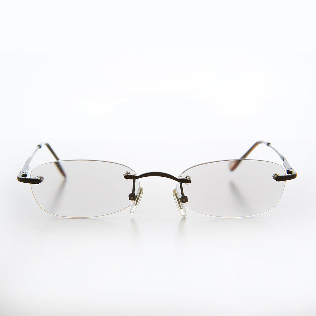 Rimless Tinted Rectangular Lens Reading Glasses - Ryn