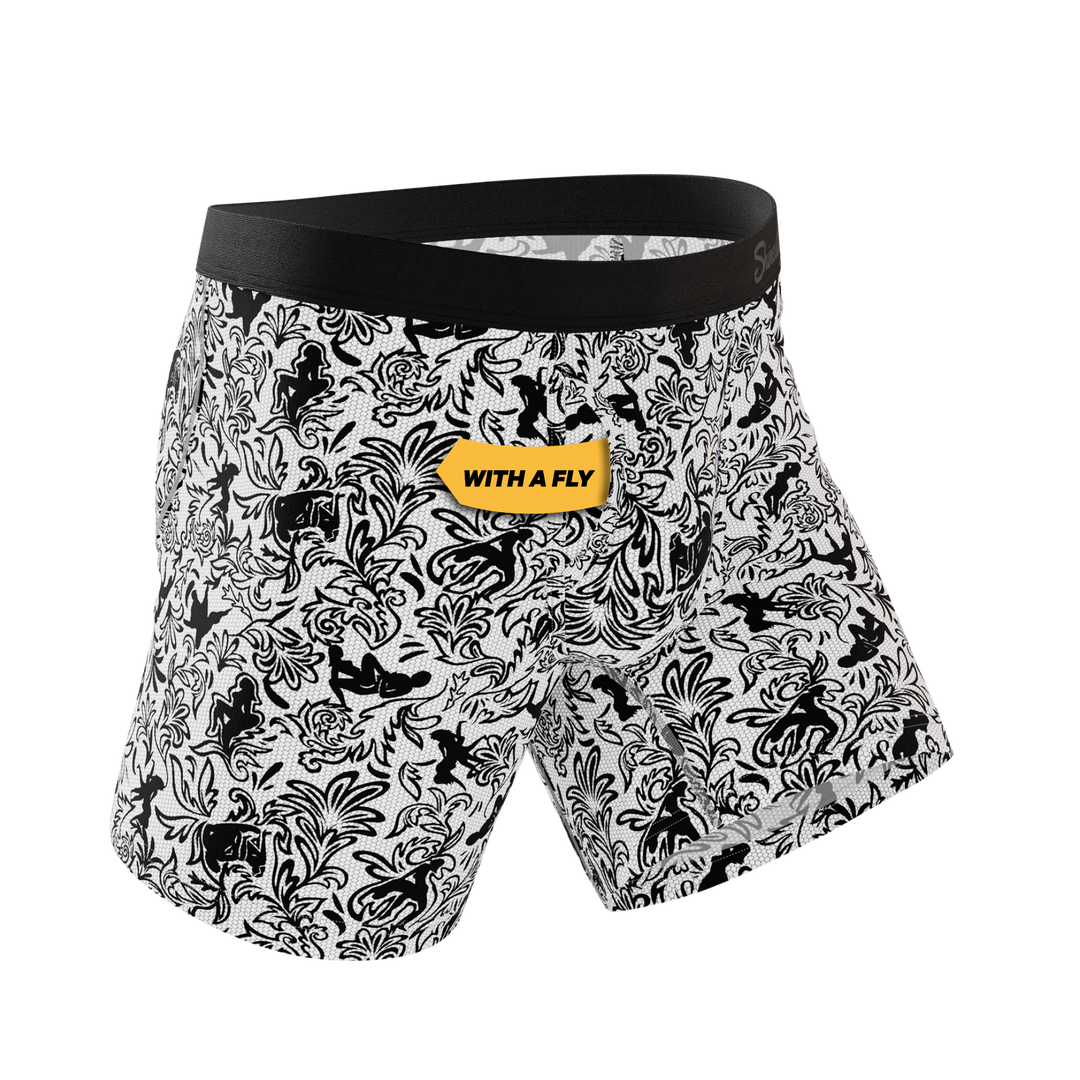 The Racy & Lacy | Provocative Lace Print Ball Hammock® Pouch Underwear With Fly