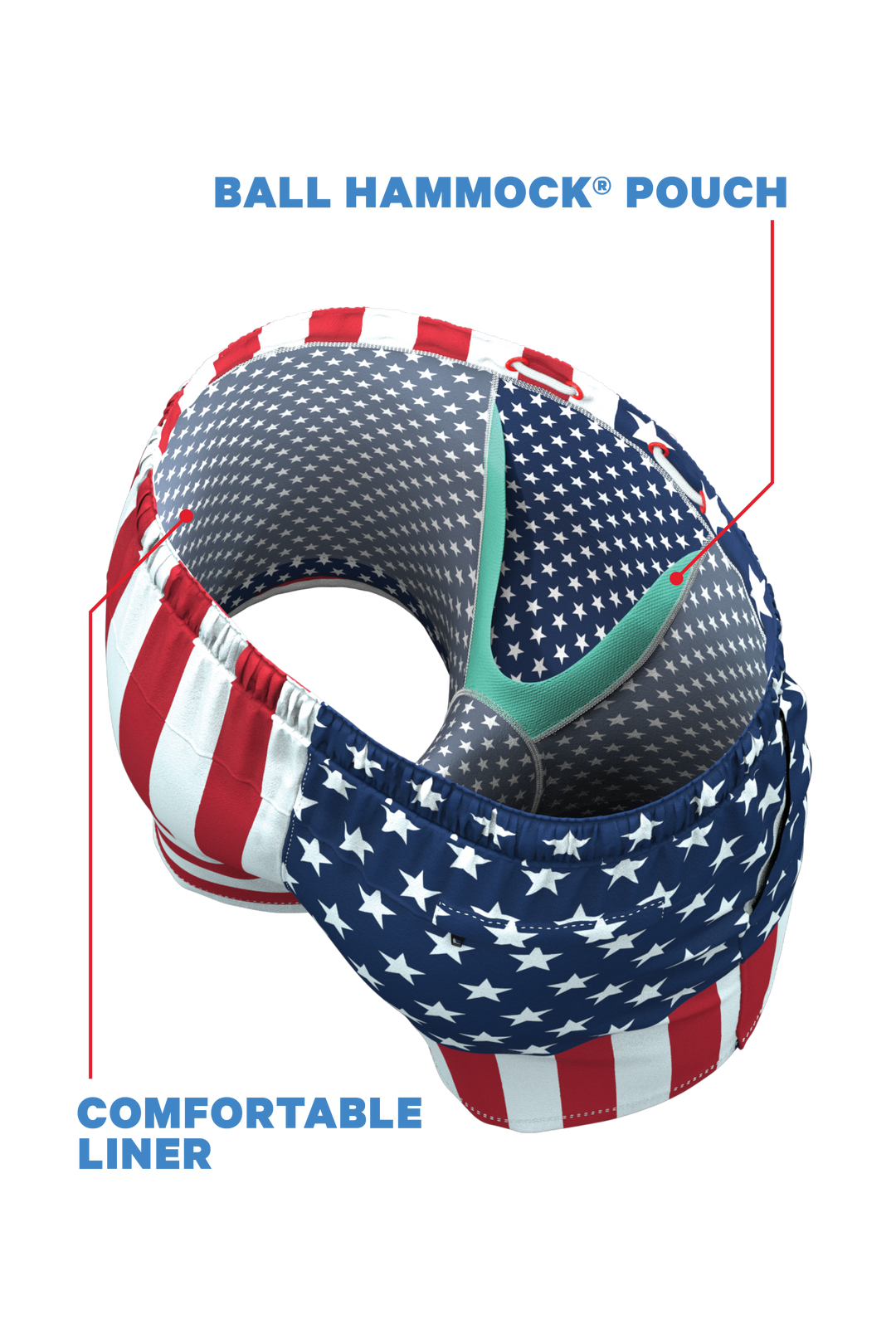 The Reagans | American Flag Patch Ball Hammock® Pouch 8" Swim Trunks