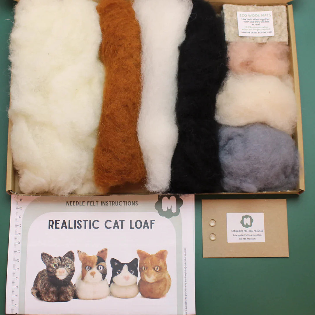 Realistic Cat Loaf Needle Felting Kit by The Makerss KTS-RealisticCatLoaf-Complete