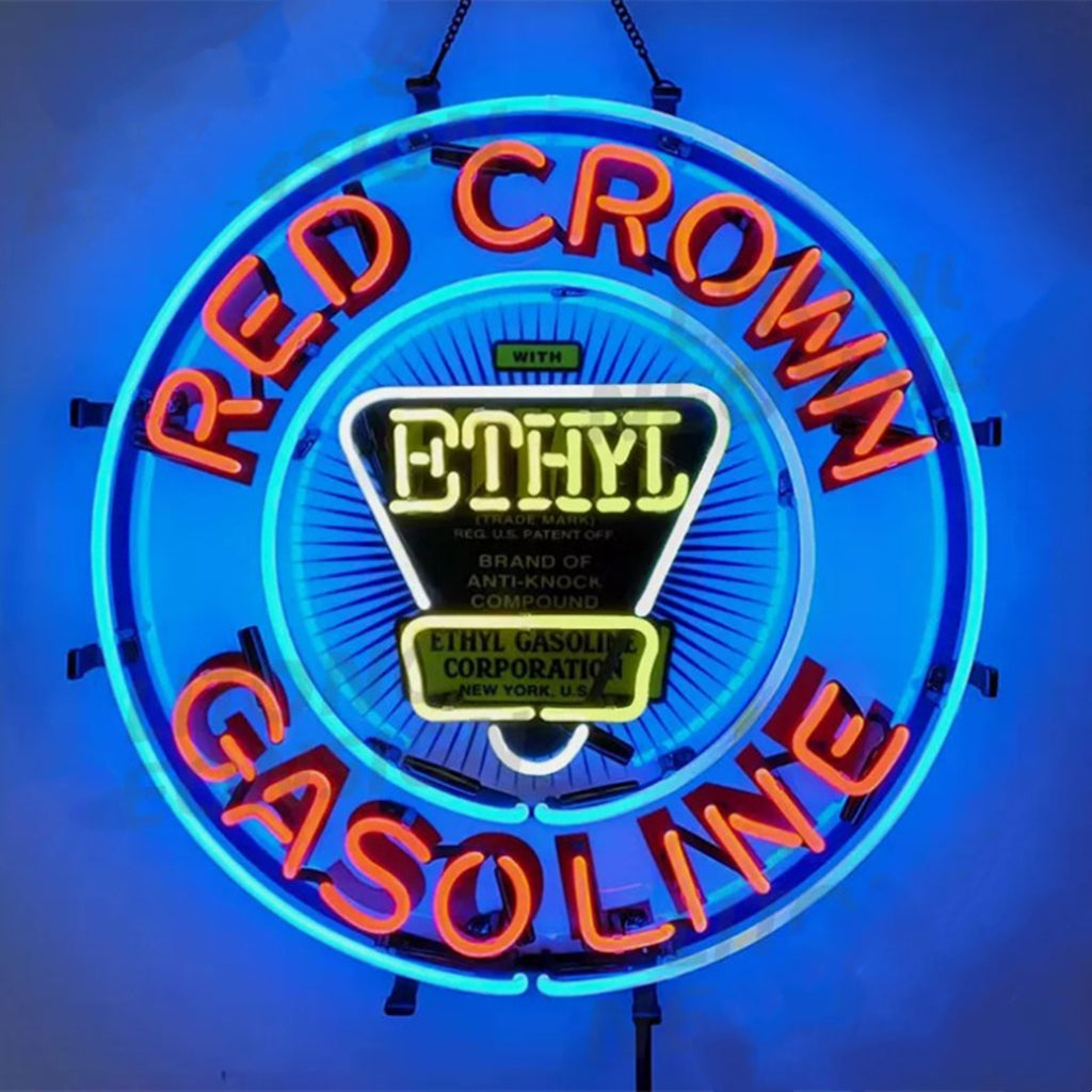 Red Crown Ethyl Gasoline Neon Signs