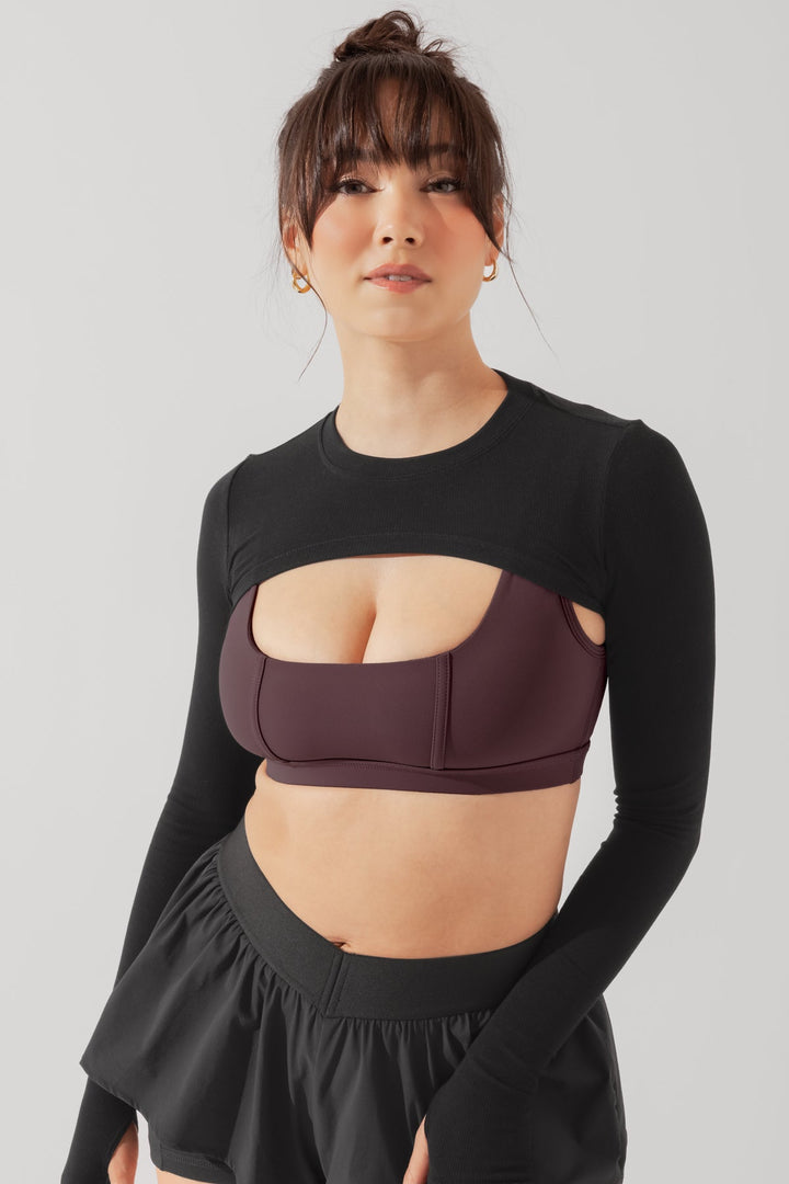 Relevé Ribbed Shrug - Black