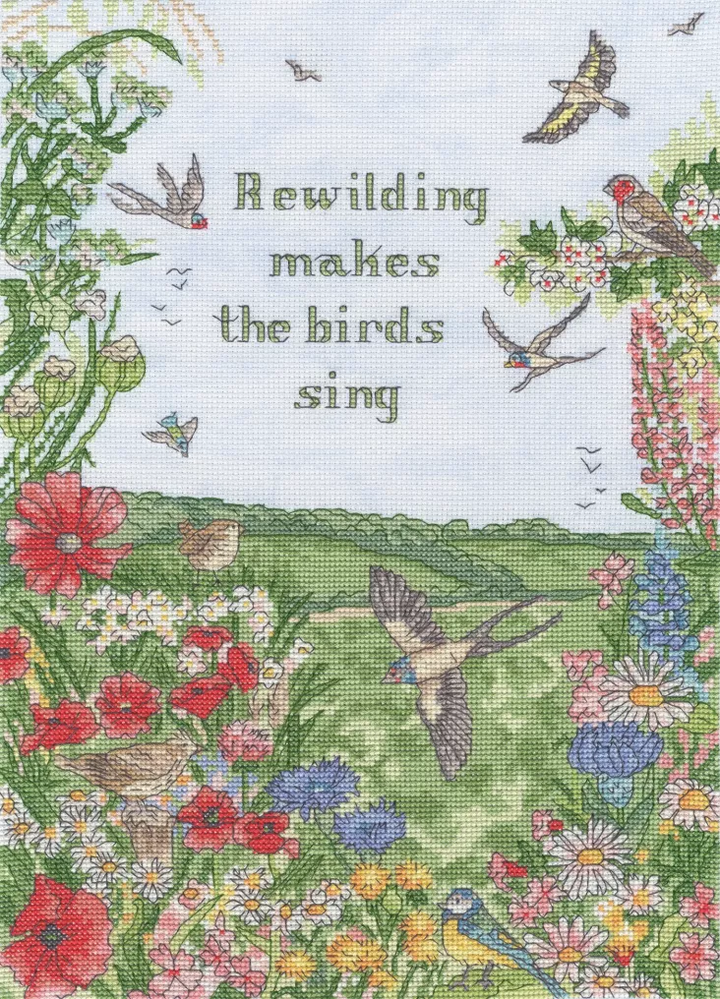 Rewild and Sing Counted Cross Stitch Kit by Bothy Threads XAL17