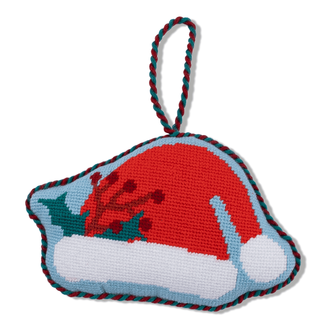 Needlepoint Icon Ornament - Santa Hat
