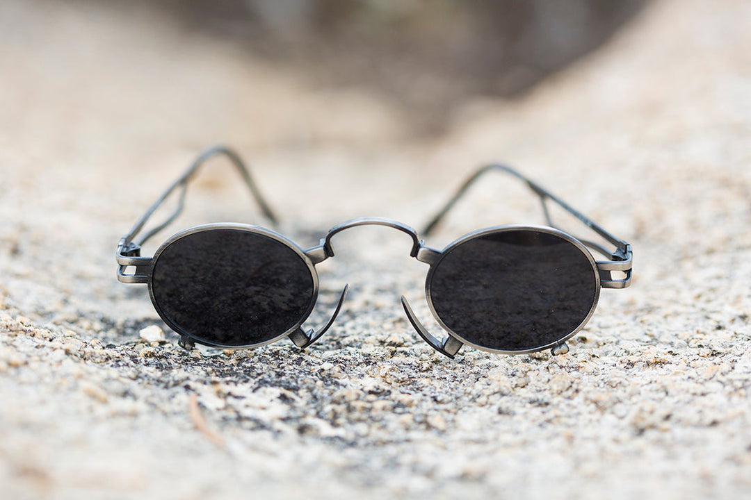 Rare Vintage Steampunk Sunglass with Metal Nose Piece - Jules