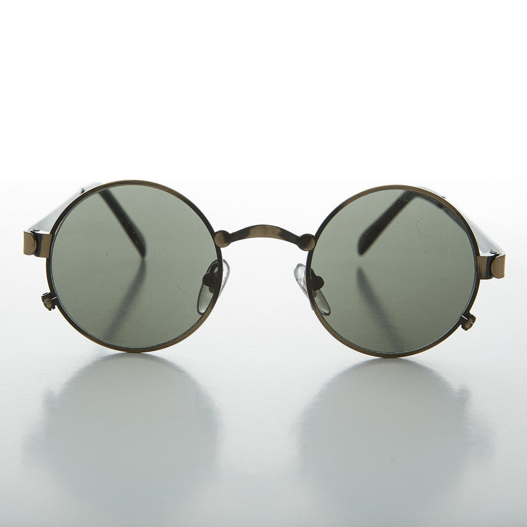 Round Metal Industrial Vintage Sunglass - Spike