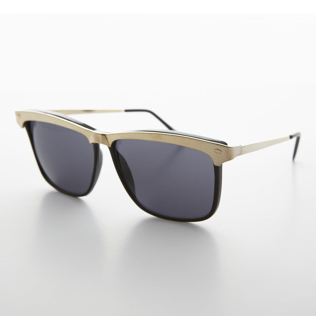 Gold Brow Line Vintage Sunglasses - Spinderella