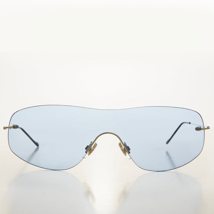 Y2K Rimless Shield Sunglasses - Stary