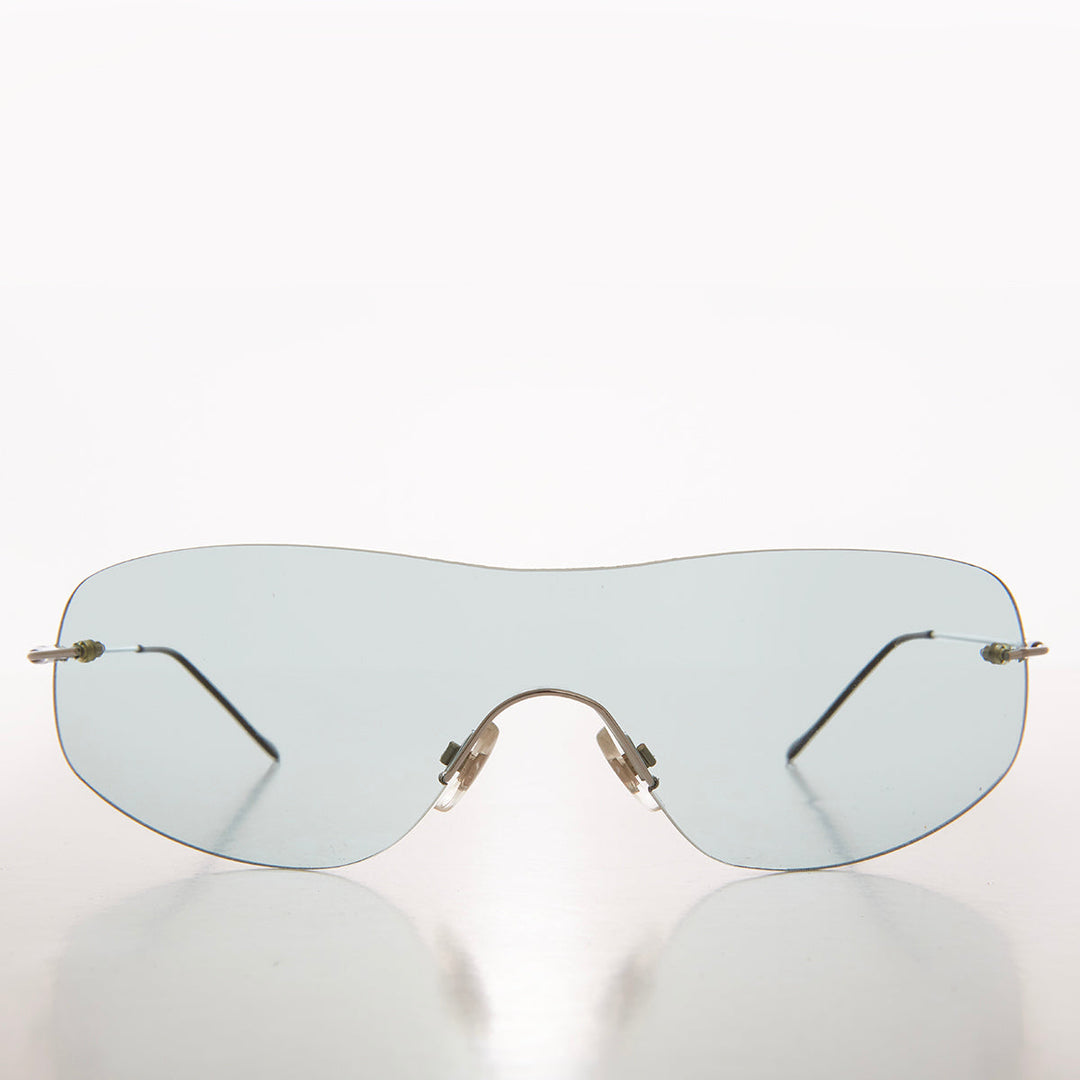 Y2K Rimless Shield Sunglasses - Stary