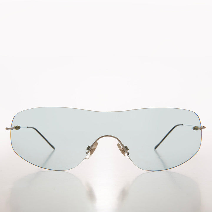 Y2K Rimless Shield Sunglasses - Stary
