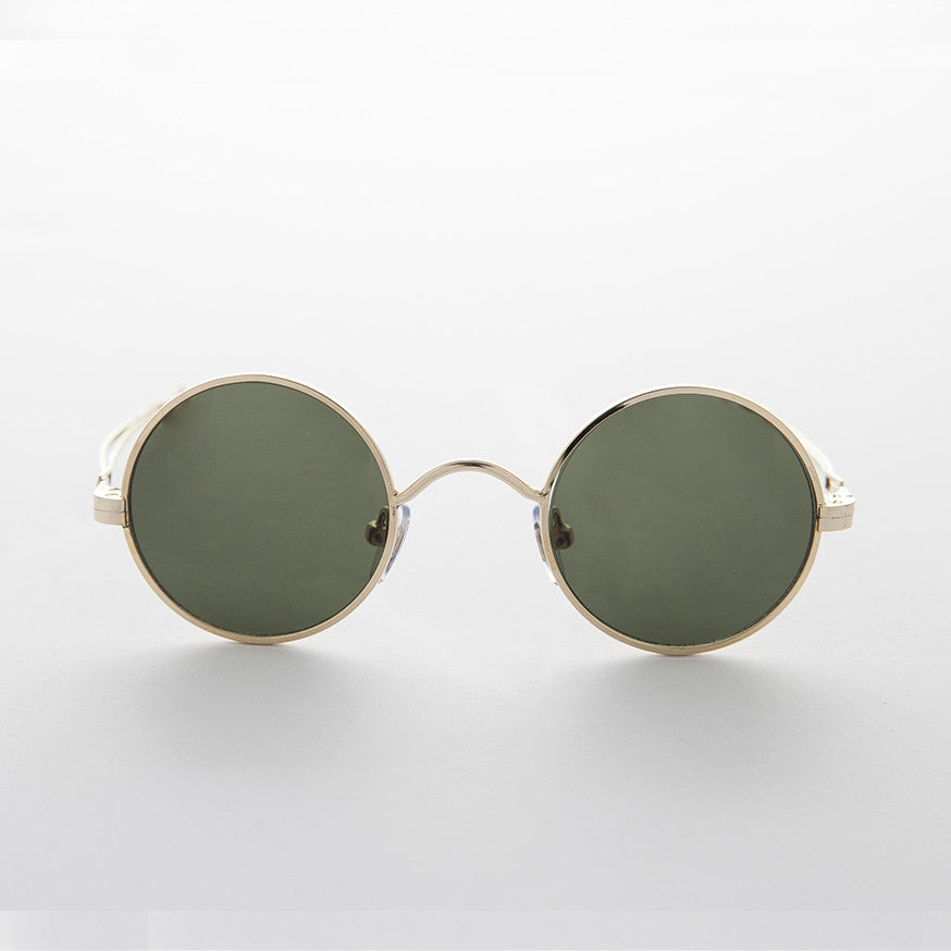 Round Steampunk Vintage Sunglass with Adjustable Temples - Swazi