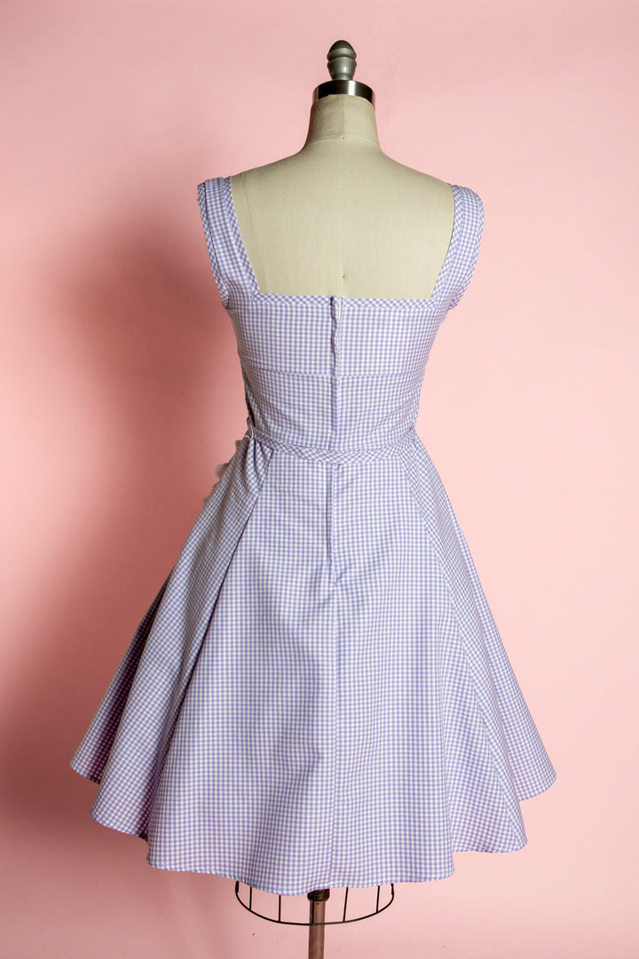 Sadie Dress- Lavender Gingham w/ Eyelet Trim