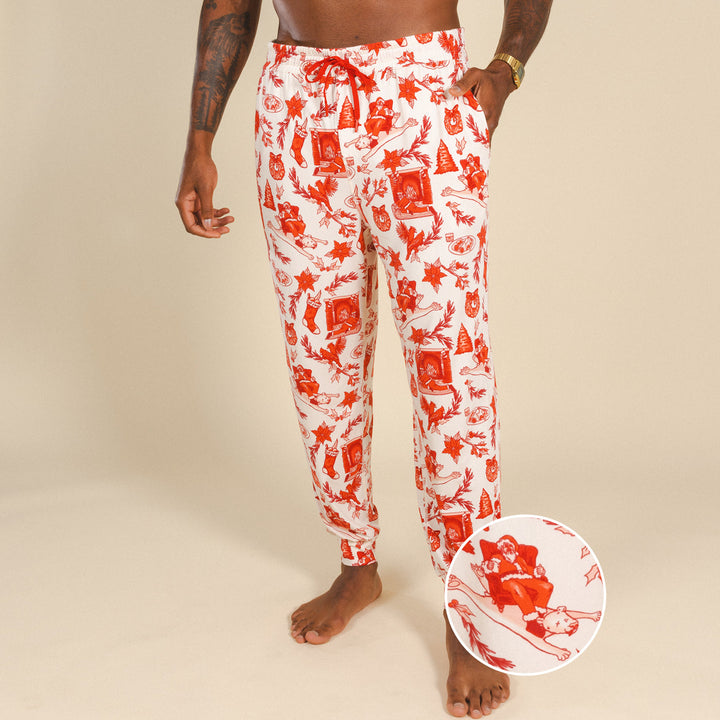 The Santa Slays | Christmas Toile SleepDeep™ Men’s Pajama Joggers