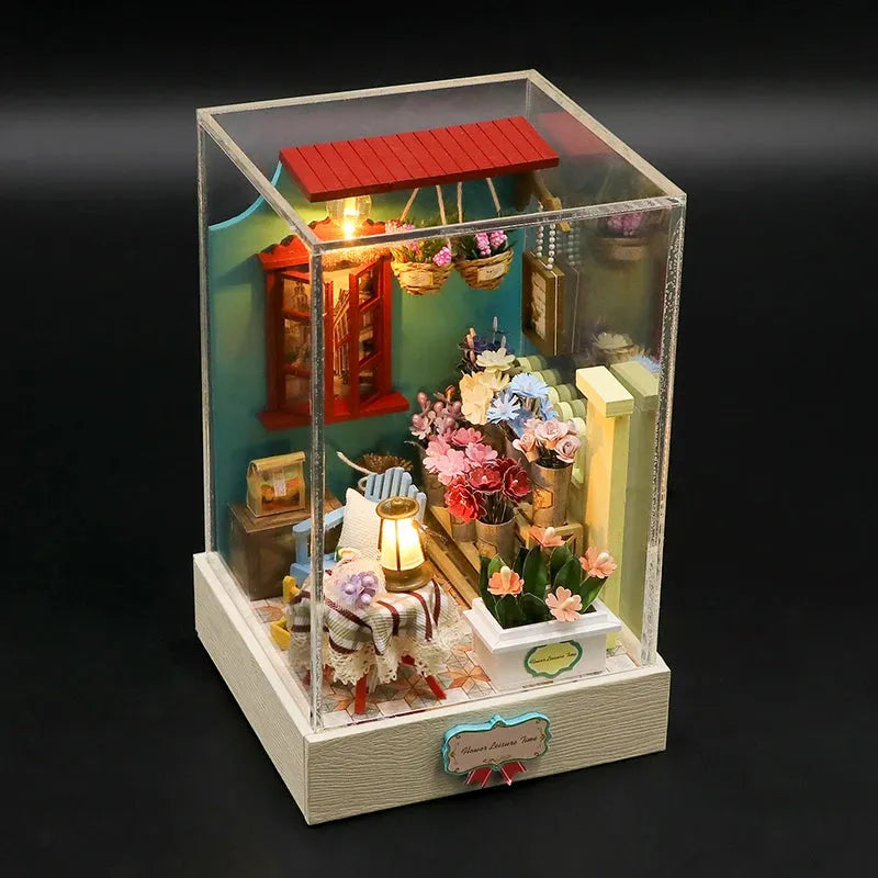 Miniature Wizardi Roombox Kit - Flower Shop Dollhouse Kit F07M5-33-S2202