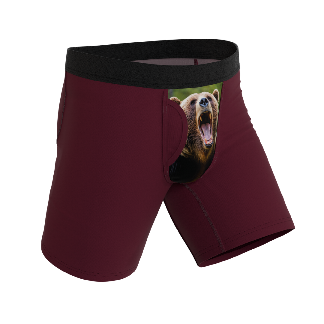 The Scare Bear | Grizzly Bear Long Leg Ball Hammock® Pouch Underwear With Fly