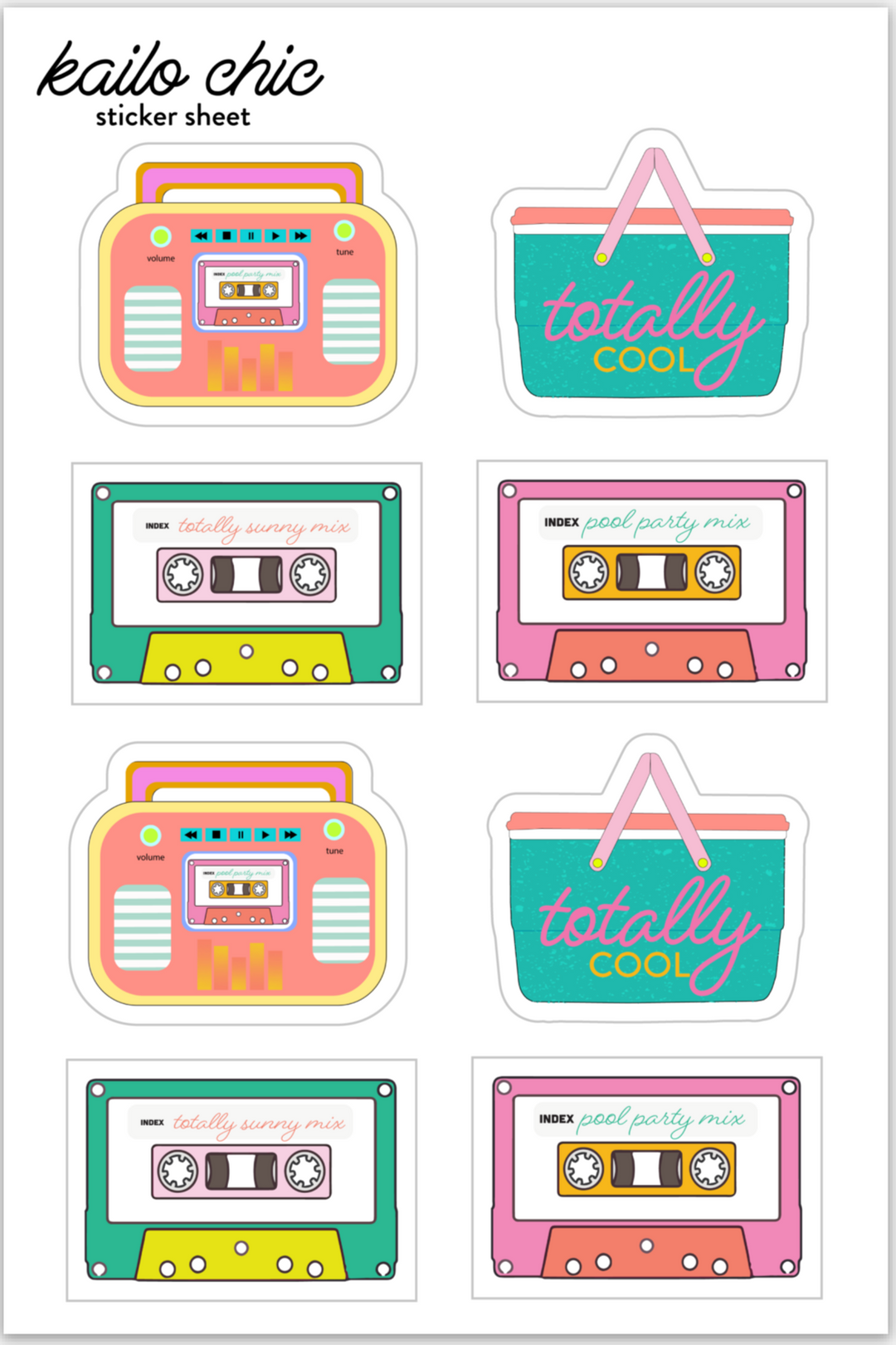 Totally 80's Vinyl Stickers