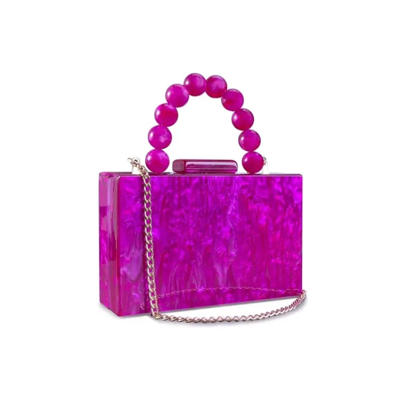 Retro Revival Acrylic Handbag - Rose