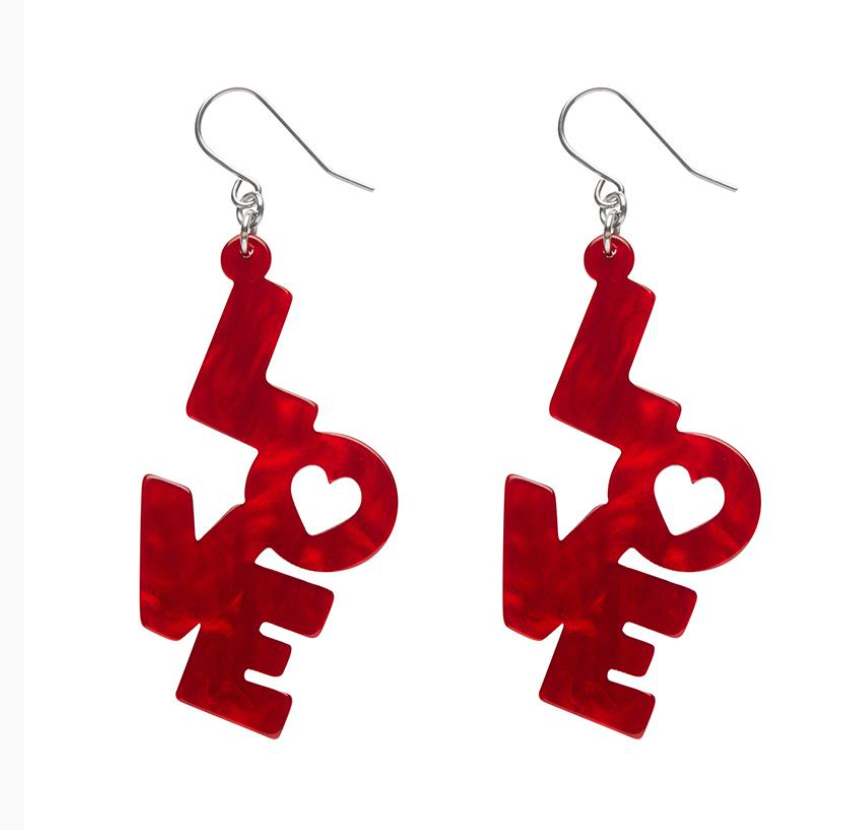 LOVE Ripple Drop Earrings - Red Earrings by Erstwilder