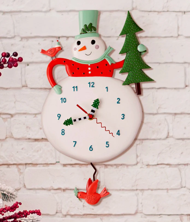 Snowy Joy Pendulum Clock by Allen Designs