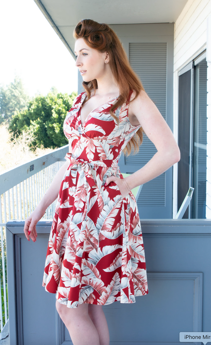 Marie Dress - Banana Leaf, Red