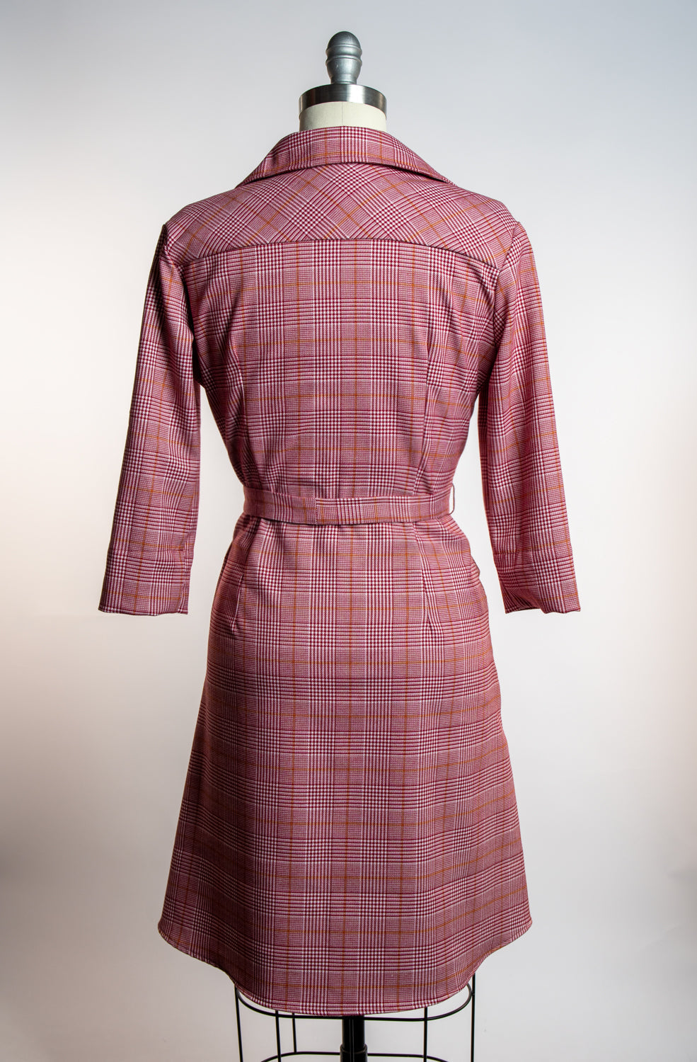 Shirt Dress - Burgundy Plaid