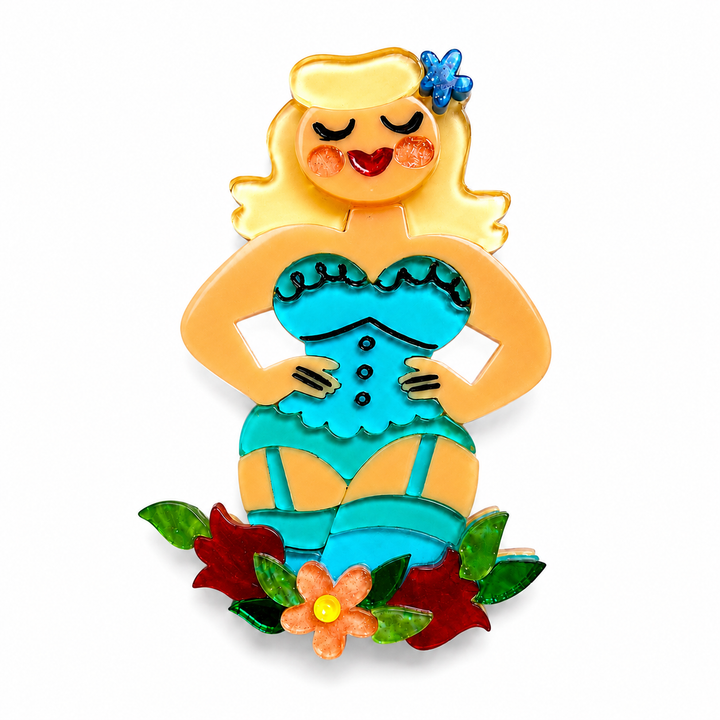 Showstopper Silhouette Burlesque Brooch by Asia Ellington x Lipstick & Chrome