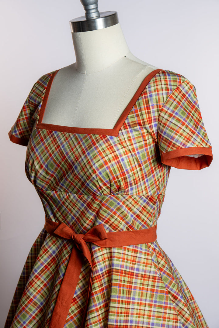 Simone Dress- Rusty Plaid