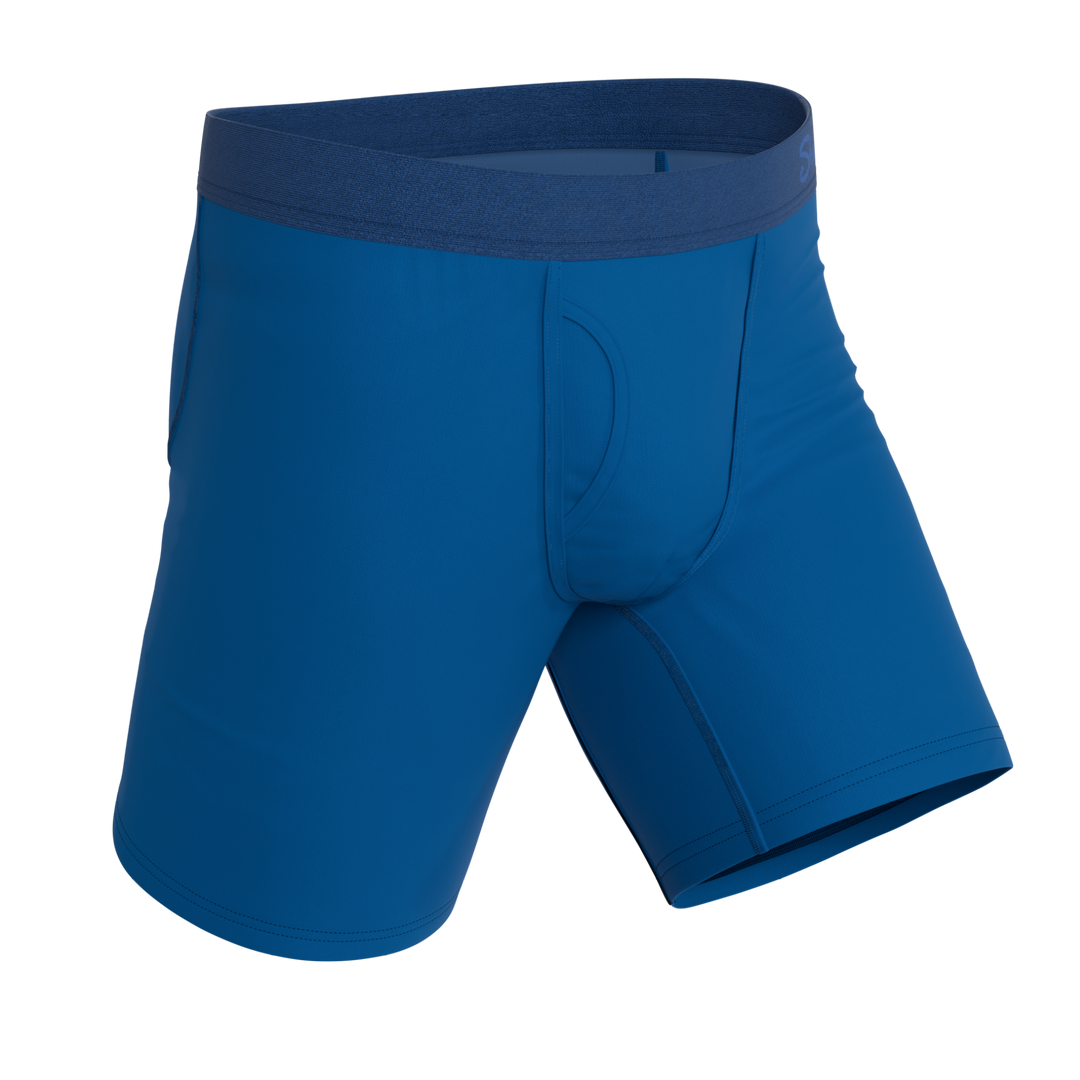 The Skydiver | Ocean Blue Long Leg Ball Hammock® Pouch Underwear With Fly